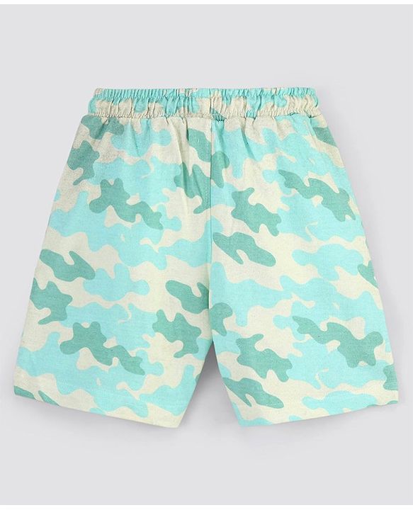 Pine Kids Knee Length Biowashed Shorts Camo Print - Multicolor
