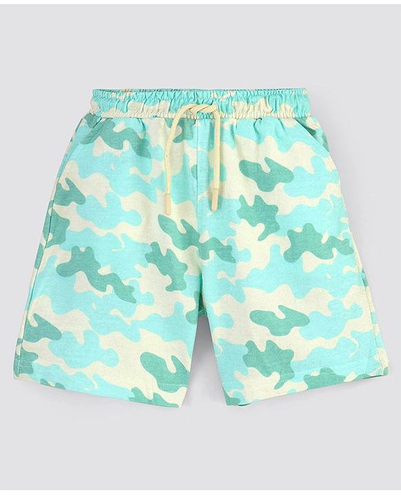 Pine Kids Knee Length Biowashed Shorts Camo Print - Multicolor