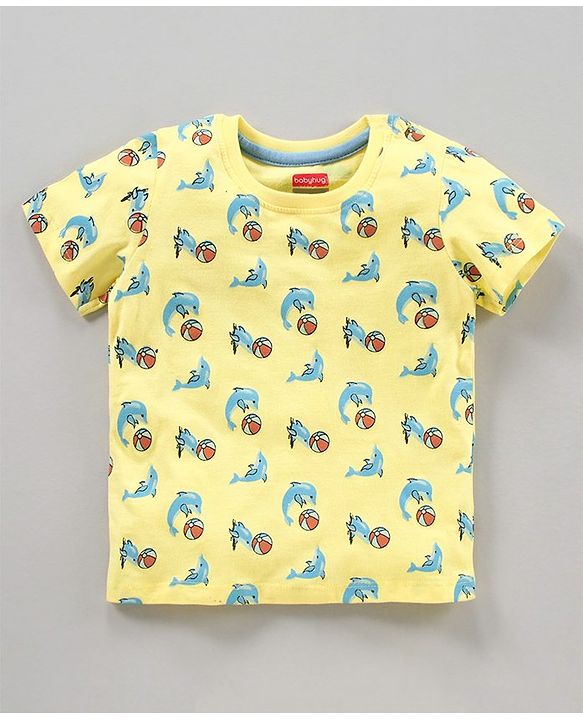Babyhug Half Slevees T-Shirt With All Over Print Pack of 3 - Multicolour