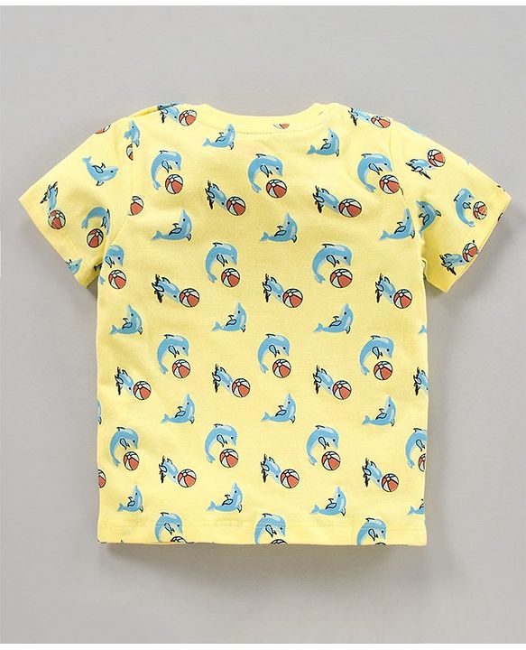 Babyhug Half Slevees T-Shirt With All Over Print Pack of 3 - Multicolour