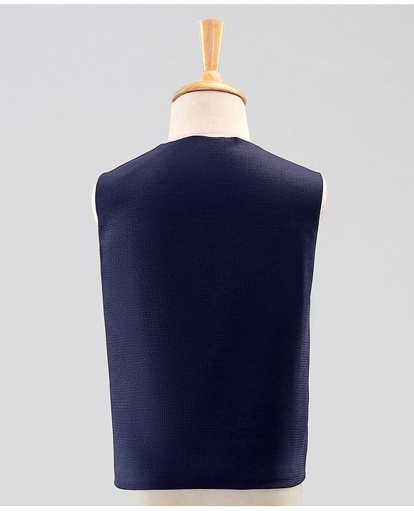 Pine Kids 3 Piece Full Sleeves Party Suit With Bow - Navy