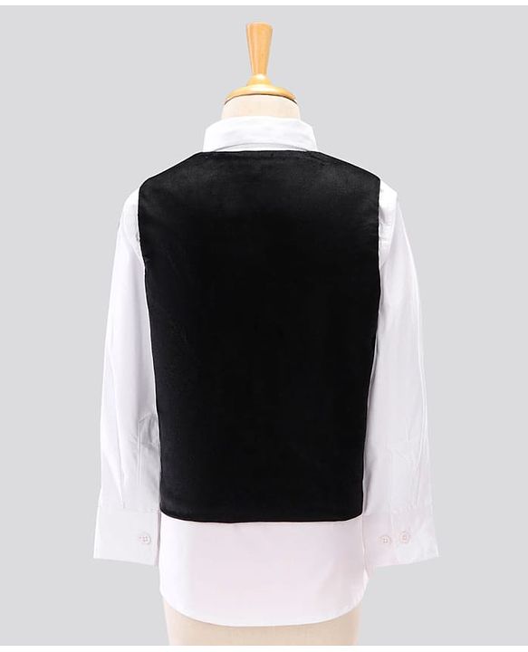 Pine Kids 3 Piece Full Sleeves Party Suit With Bow - Black White