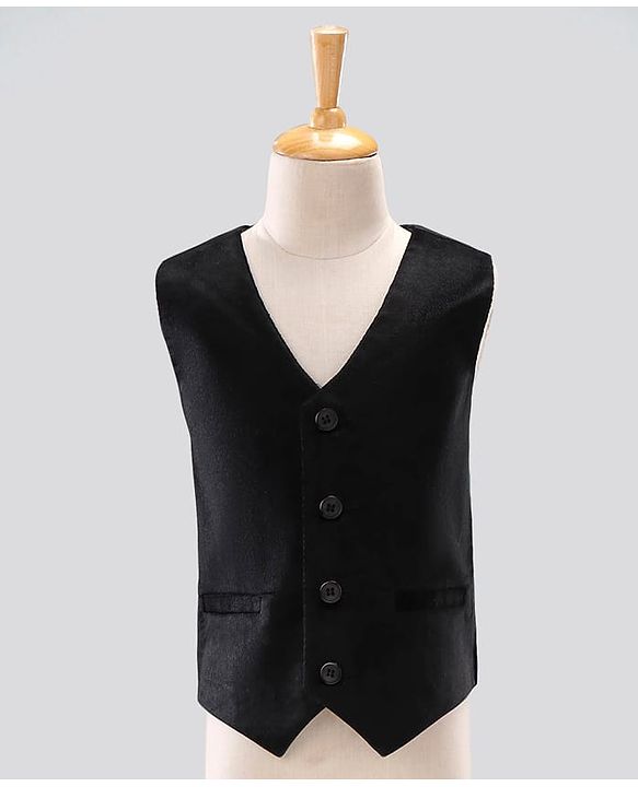 Pine Kids 3 Piece Full Sleeves Party Suit With Bow - Black White