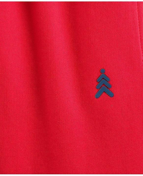 Pine Kids Full Length Biowashed & Solid Trackpants - Red