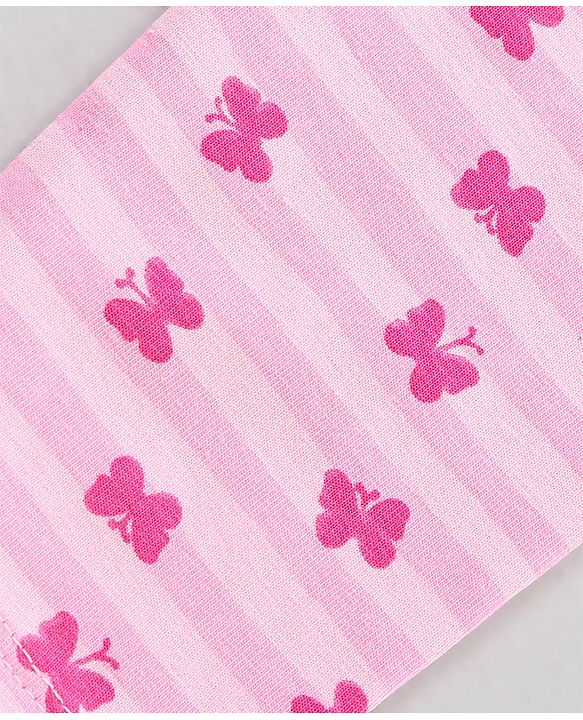 Babyhug Full Length Knitted Leggings Butterfly Print Pack Of 3 - Multicolor