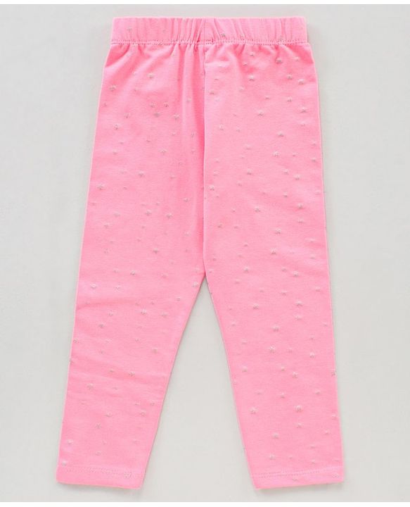 Babyhug Knit Full Length Leggings Floral Print Pack of 3 - Pink Blue Yellow