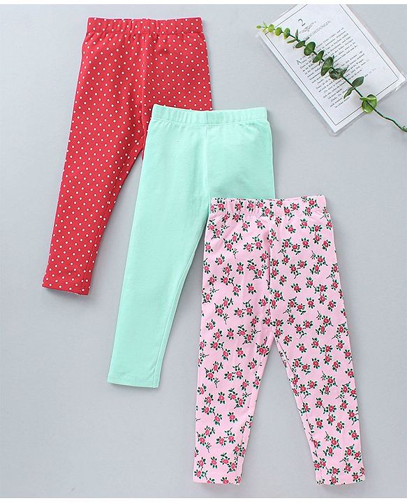 Babyhug Full Length Leggings Pack of 3- Multicolor