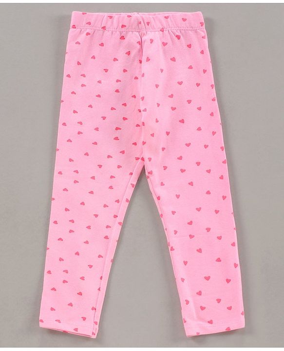 Babyhug Full Length Leggings Pack of 3 Floral Print - Pink Green