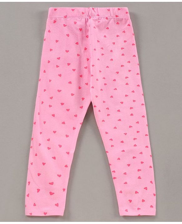Babyhug Full Length Leggings Pack of 3 Floral Print - Pink Green