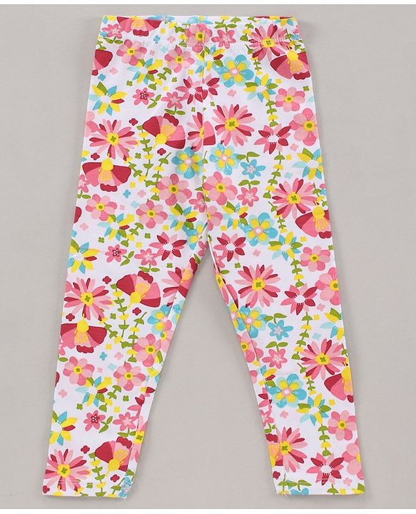 Babyhug Full Length Leggings Multi Print Pack of 3 - Pink