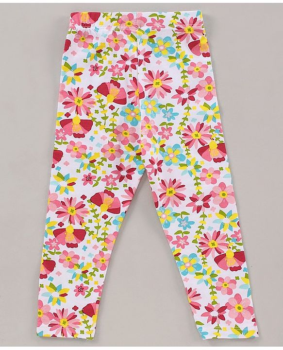 Babyhug Full Length Leggings Multi Print Pack of 3 - Pink