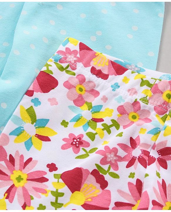 Babyhug Full Length Leggings Multi Print Pack of 3 - Pink