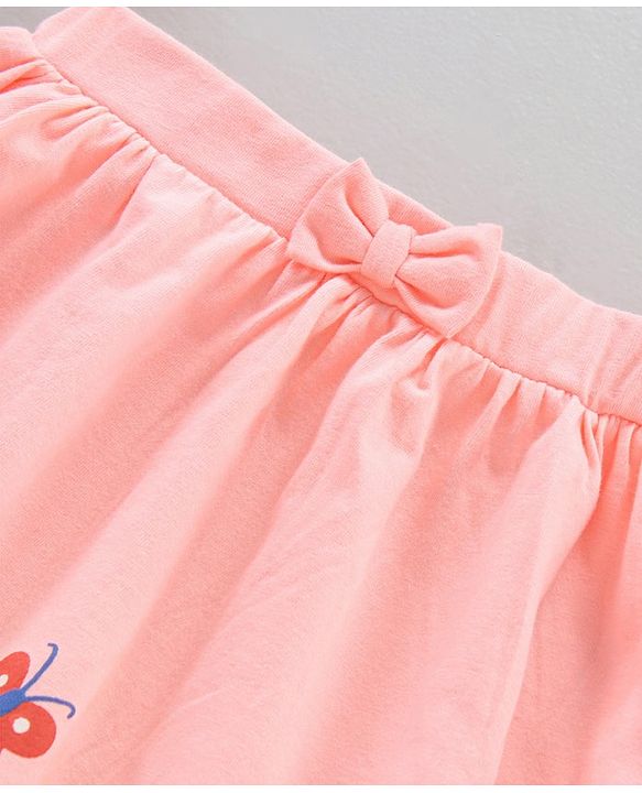 Babyhug Knee Length Skirt Floral Print - Pink