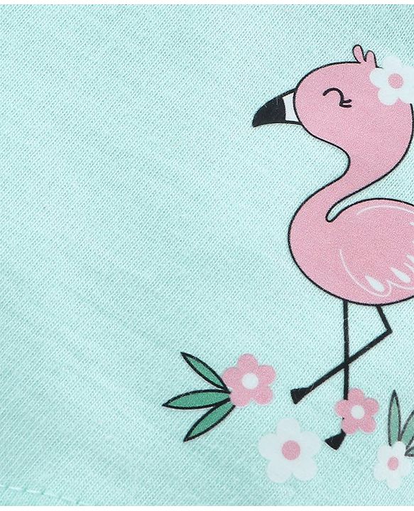 Babyhug Knee Length Skirt Flamingo Print - Blue