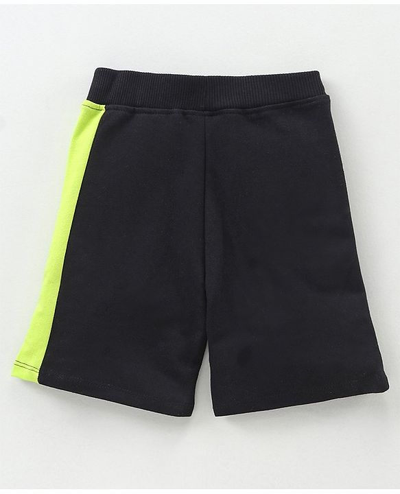 Babyhug Knit Shorts Text Print - Black