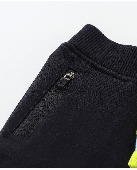 Babyhug Knit Shorts Text Print - Black