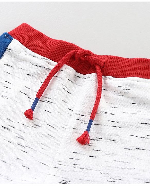 Babyhug Knit Shorts Text Print - White