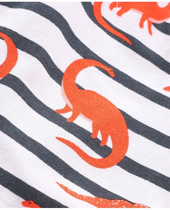 Babyhug Cotton Shorts Solid & Dinosaur Print Pack of 2 - Navy White