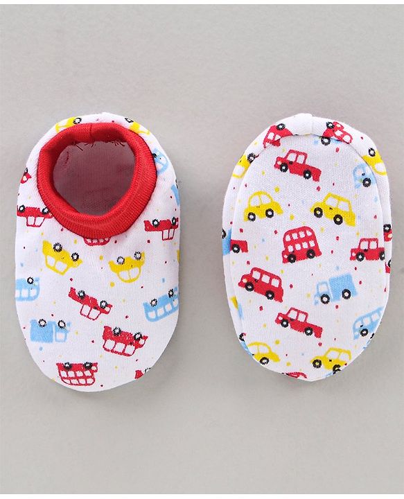 Babyhug Cap Mitten & Booties Floral Print - Cap Diameter 15.5 cm