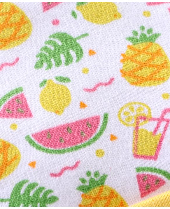 Babyhug 100% Cotton Cap Fruits Print Yellow - Diameter 14.5 cm