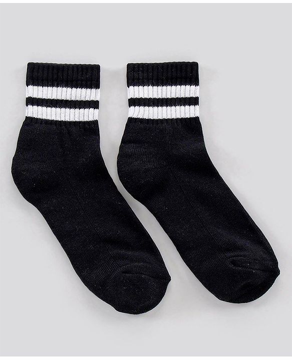 Pine Kids Ankle Length Anti Microbial Washed Socks Stripe Design Pack Of 5 - Red Grey Yellow Black White