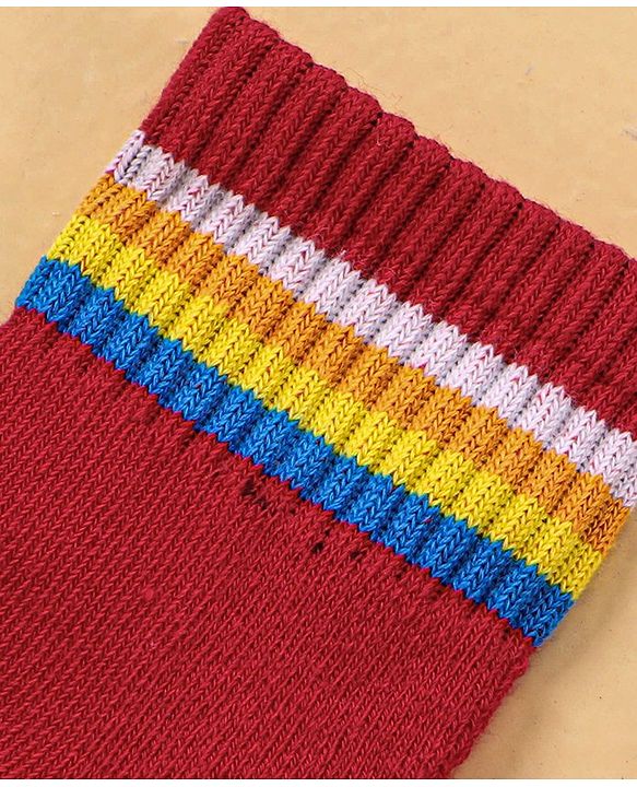 Pine Kids Ankle Length Knitted Socks Stripes Design Pack of 5 - Multicolour