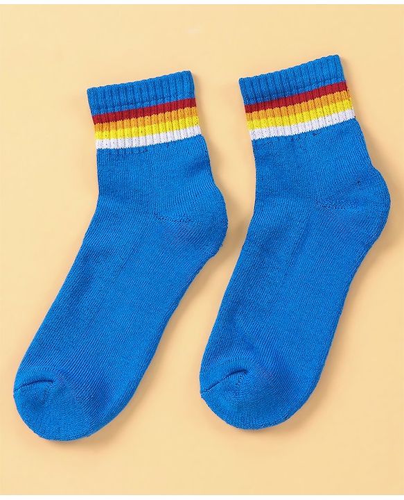Pine Kids Ankle Length Knitted Socks Stripes Design Pack of 5 - Multicolour