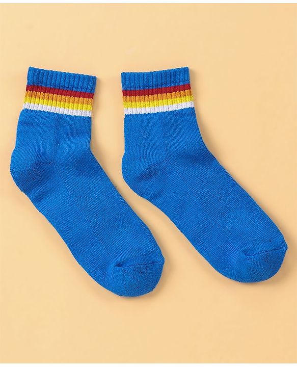 Pine Kids Ankle Length Knitted Socks Stripes Design Pack of 5 - Multicolour