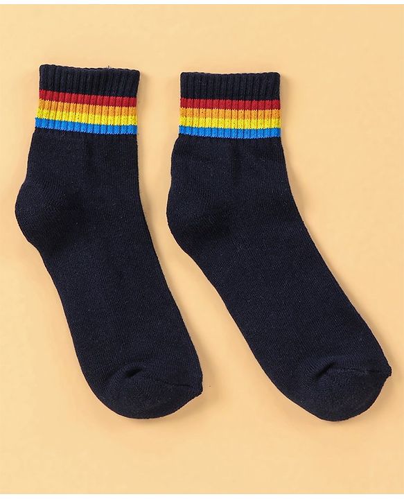 Pine Kids Ankle Length Knitted Socks Stripes Design Pack of 5 - Multicolour