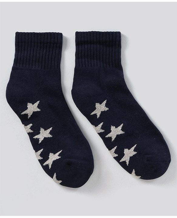 Pine Kids Anti Microbial Washed Socks Star Print Pack Of 3 - Red White Navy