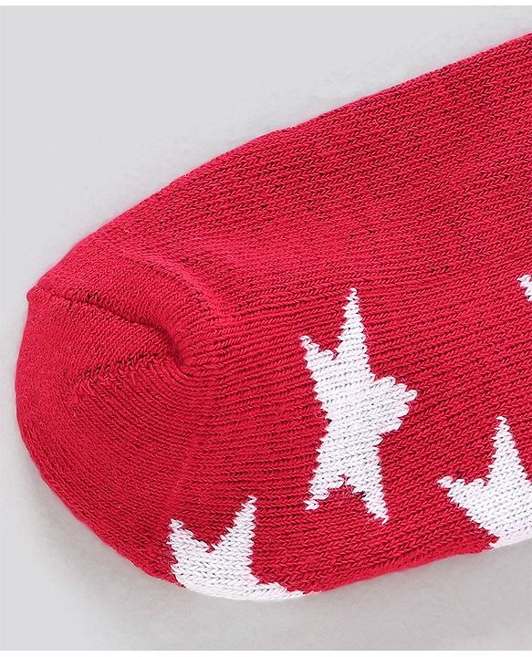 Pine Kids Anti Microbial Washed Socks Star Print Pack Of 3 - Red White Navy