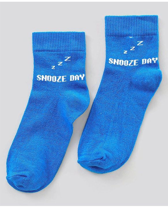 Pine Kids Ankle Length Anti Microbial Washed Socks Text Design Pack Of 7 - Blue Yellow Green Red Black Grey