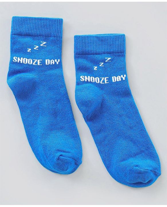 Pine Kids Ankle Length Anti Microbial Washed Socks Text Design Pack Of 7 - Blue Yellow Green Red Black Grey