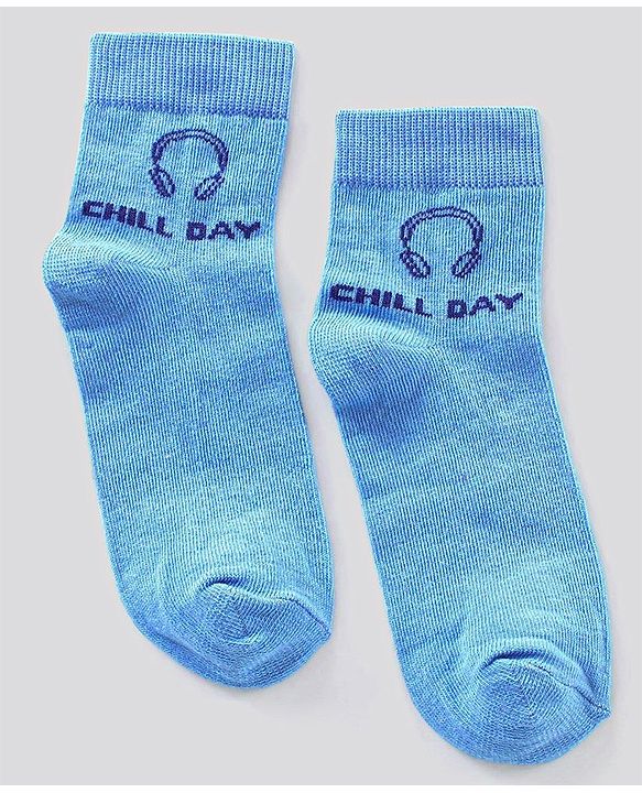 Pine Kids Ankle Length Anti Microbial Washed Socks Text Design Pack Of 7 - Blue Yellow Green Red Black Grey
