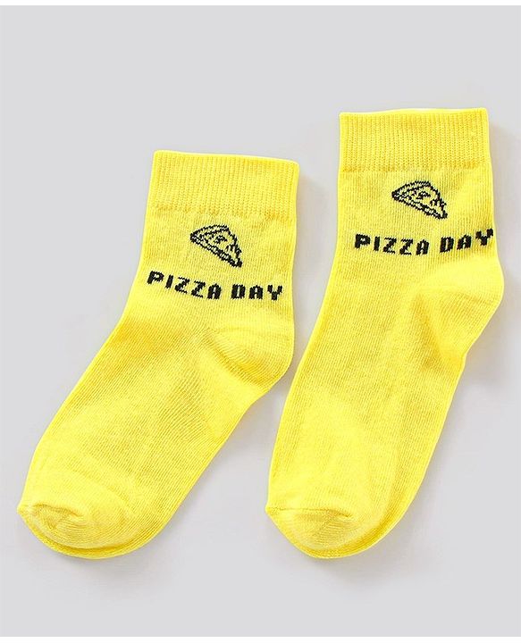 Pine Kids Ankle Length Anti Microbial Washed Socks Text Design Pack Of 7 - Blue Yellow Green Red Black Grey
