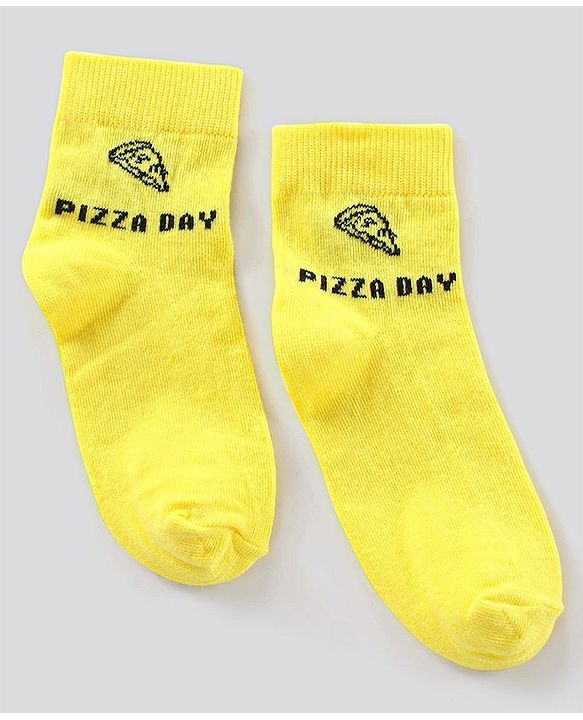 Pine Kids Ankle Length Anti Microbial Washed Socks Text Design Pack Of 7 - Blue Yellow Green Red Black Grey