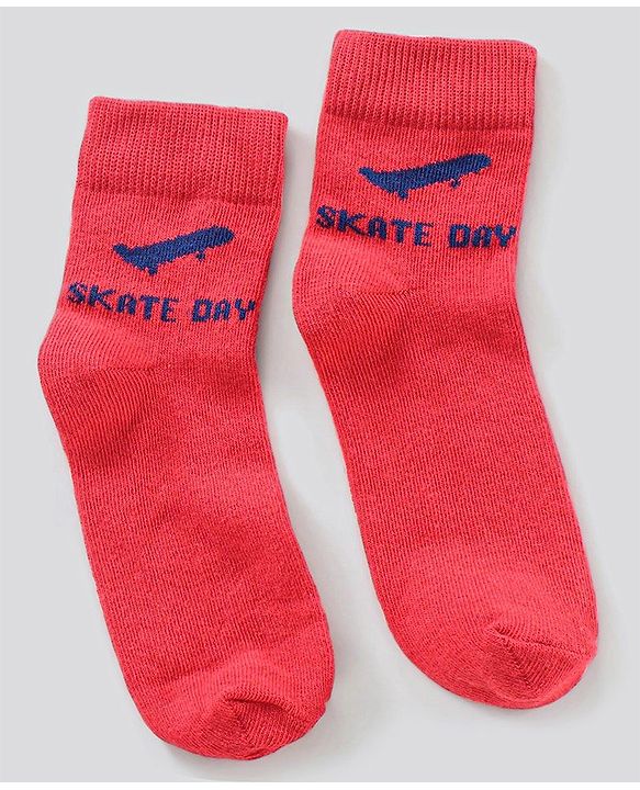 Pine Kids Ankle Length Anti Microbial Washed Socks Text Design Pack Of 7 - Blue Yellow Green Red Black Grey