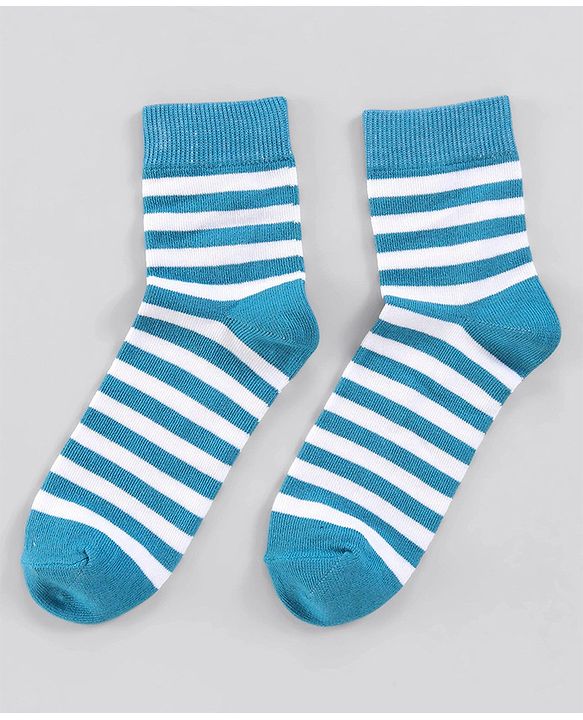 Pine Kids Ankle Length Striped Socks Pack of 5 - Blue