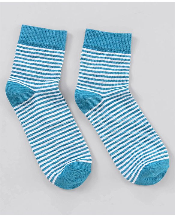 Pine Kids Ankle Length Striped Socks Pack of 5 - Blue