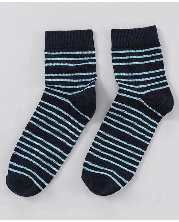 Pine Kids Ankle Length Striped Socks Pack of 5 - Blue