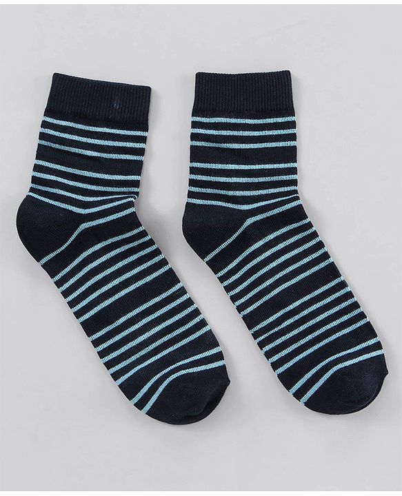 Pine Kids Ankle Length Striped Socks Pack of 5 - Blue