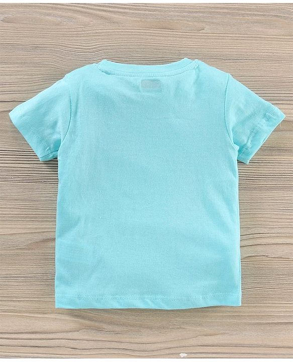 Babyhug Half Sleeves T-shirt With Shorts Animal Print - Yellow and Blue