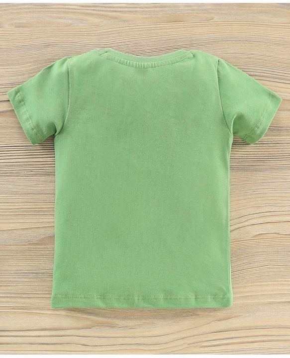 Babyhug Half Sleeves Knit T-Shirt & Shorts Set Sports Ball Print - Green Grey