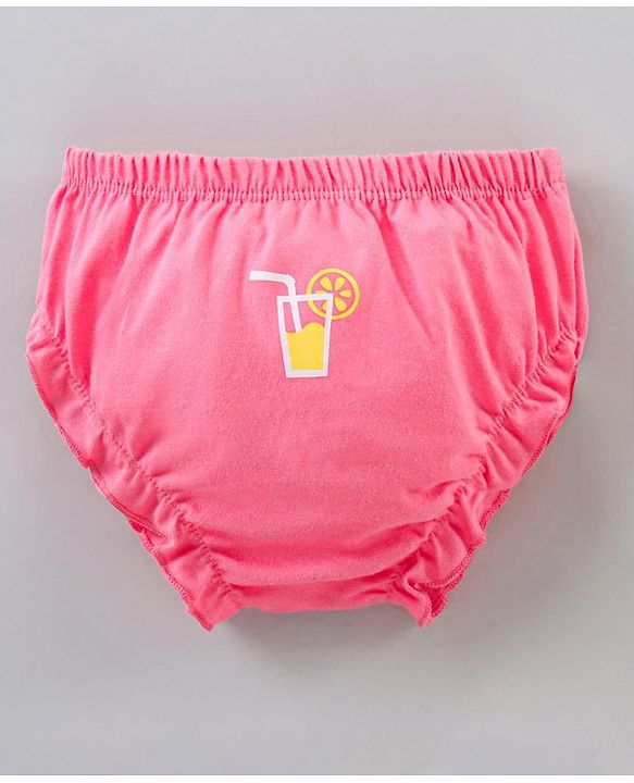 Babyhug Cotton Panties Printed Pack of 3 - Pink Yellow