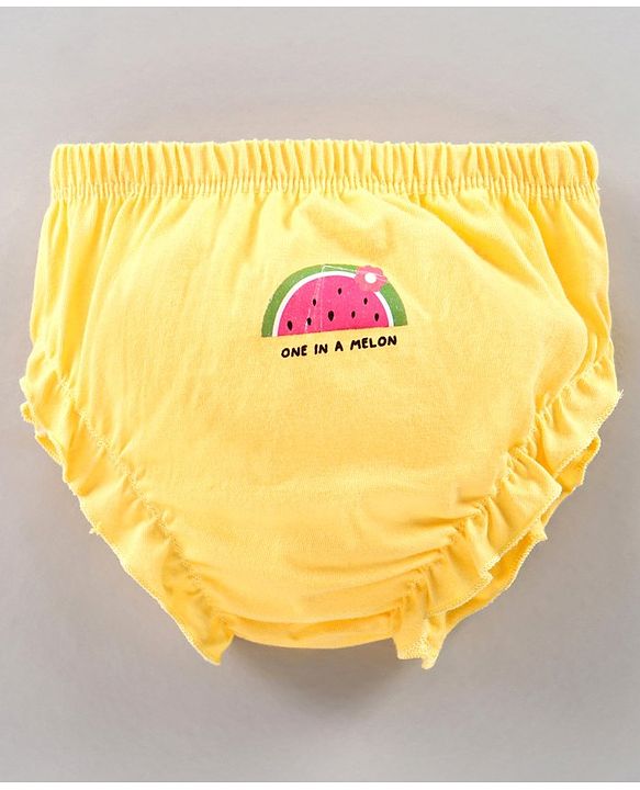 Babyhug Cotton Panties Printed Pack of 3 - Pink Yellow