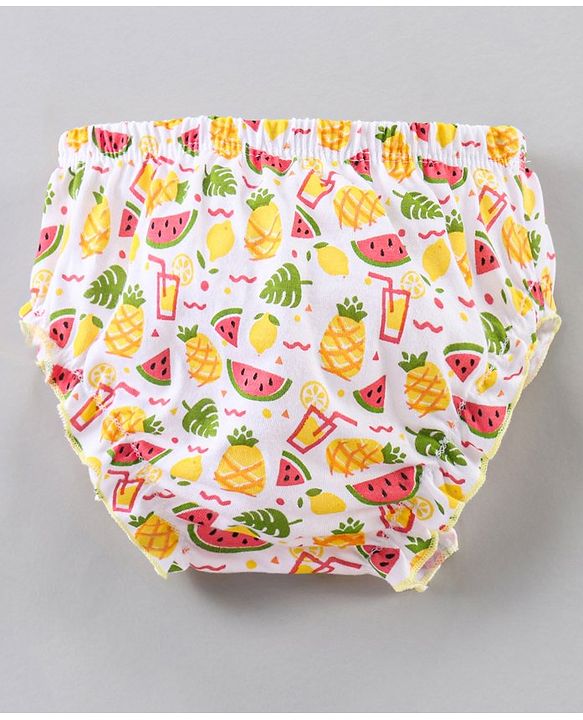 Babyhug Cotton Panties Printed Pack of 3 - Pink Yellow
