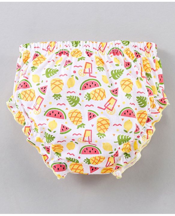 Babyhug Cotton Panties Printed Pack of 3 - Pink Yellow