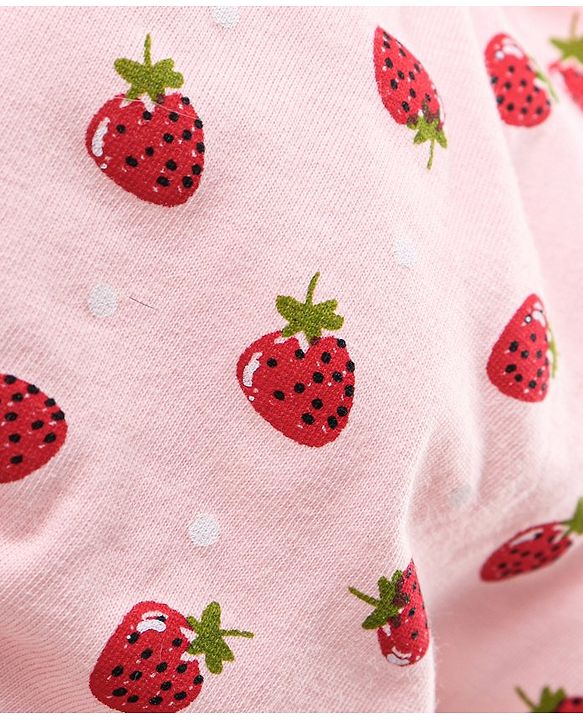 Babyhug Cotton Bloomers Polka Dot & Strawberry Printed Pack of 3 - Red Pink Green