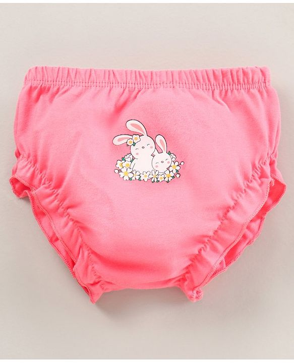 Babyhug Bloomers Multi Print Pack Of 3 - Pink Yellow