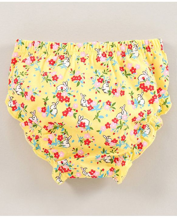 Babyhug Bloomers Multi Print Pack Of 3 - Pink Yellow